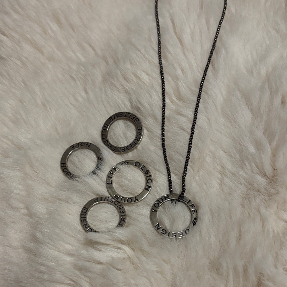 Silpada Interchangeable Silver-Tone Inspirational Ring Necklace